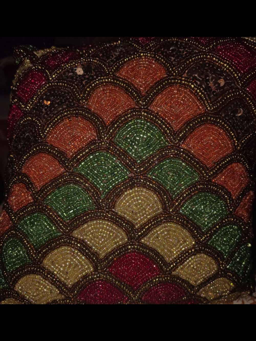 Pier One Beaded Peacock Pillow 11x11